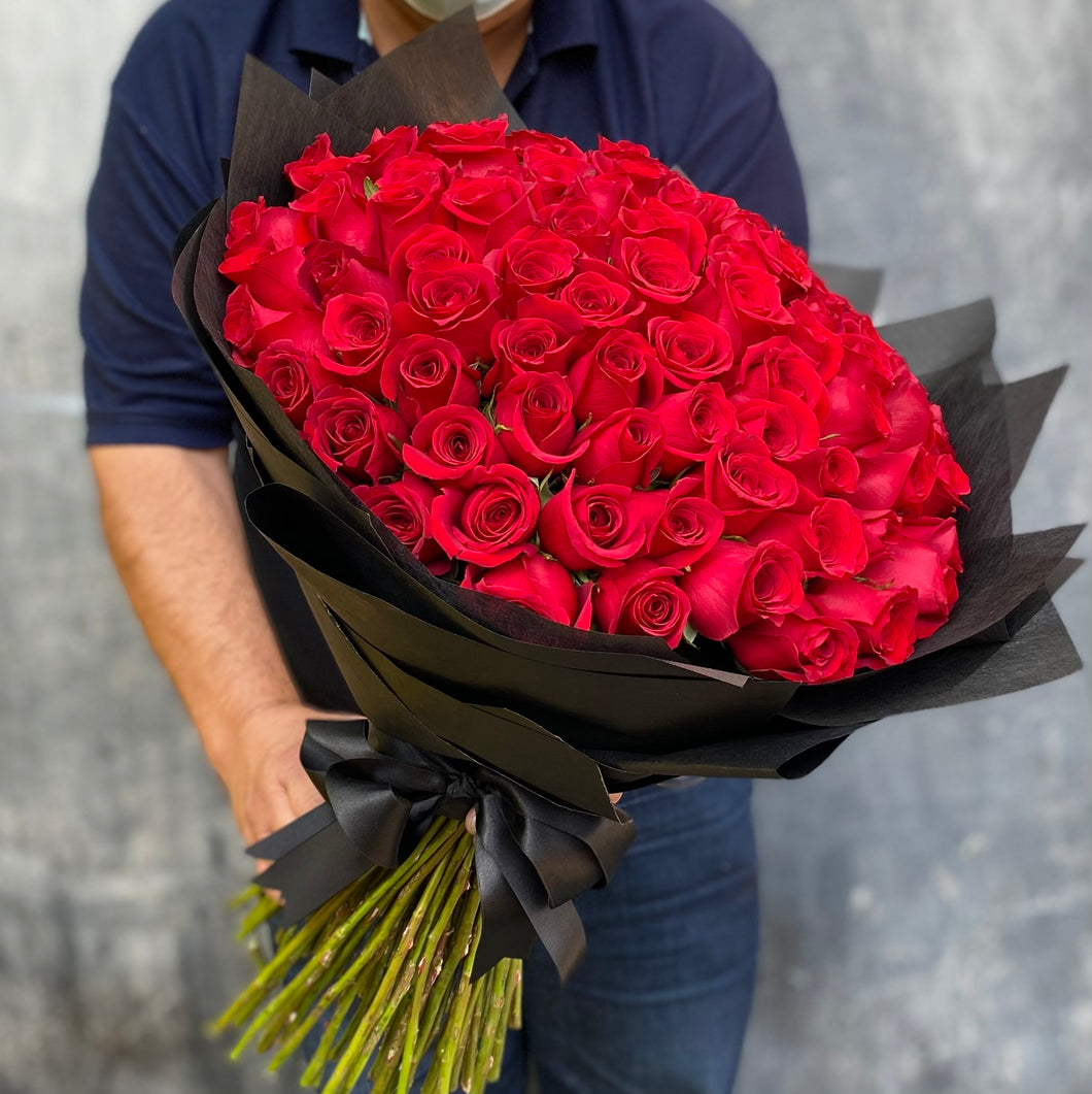 100 Red Roses Hand-Crafted Bouquet