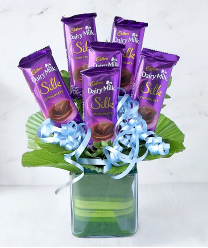 Cadbury Silk Bouquet - Box Roses | Florist