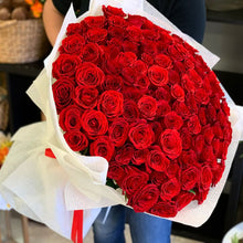 Load image into Gallery viewer, 100 Red Roses Hand-Crafted Bouquet
